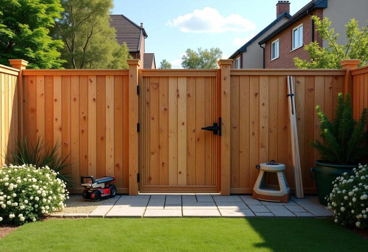 clôture de jardin en bois